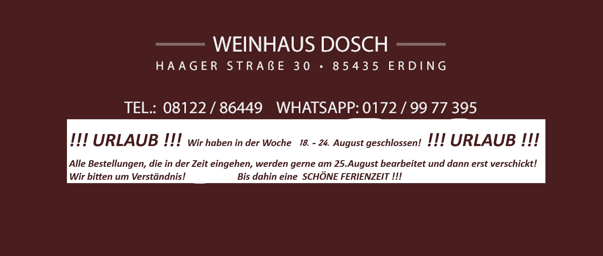 1 Woche Urlaub